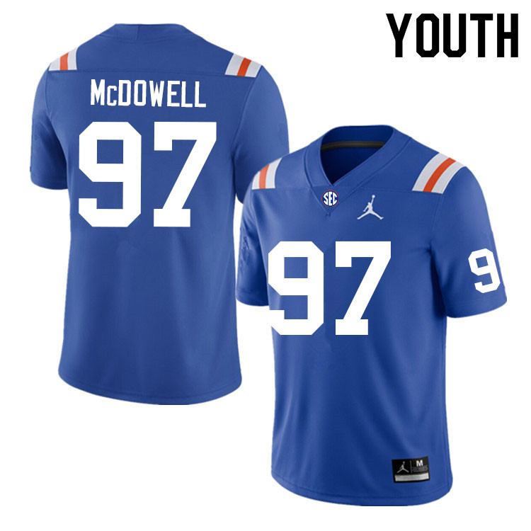 Youth #97 Griffin McDowell Florida Gators College Football Jerseys Sale-Throwback - Click Image to Close